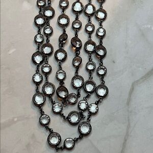 Silver Multi-Layered glass Necklace